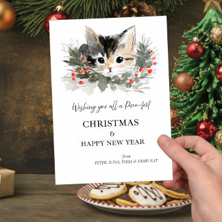 Convite Tabby Kat Christmas Greetings Card