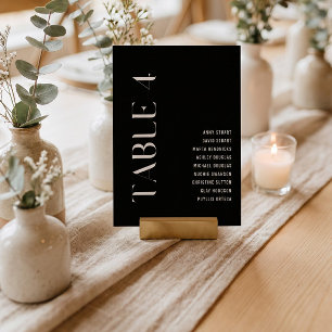Convite Tabela 4 Moderno Número de Mesa de Casamento em Ne