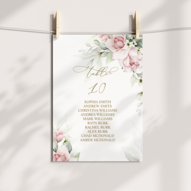 Convite Tabela Blush & Eucalyptus Número 10 Quadro (Criador carregado)