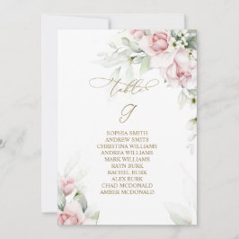 Convite Tabela Blush & Eucalyptus Número 9 Quadro