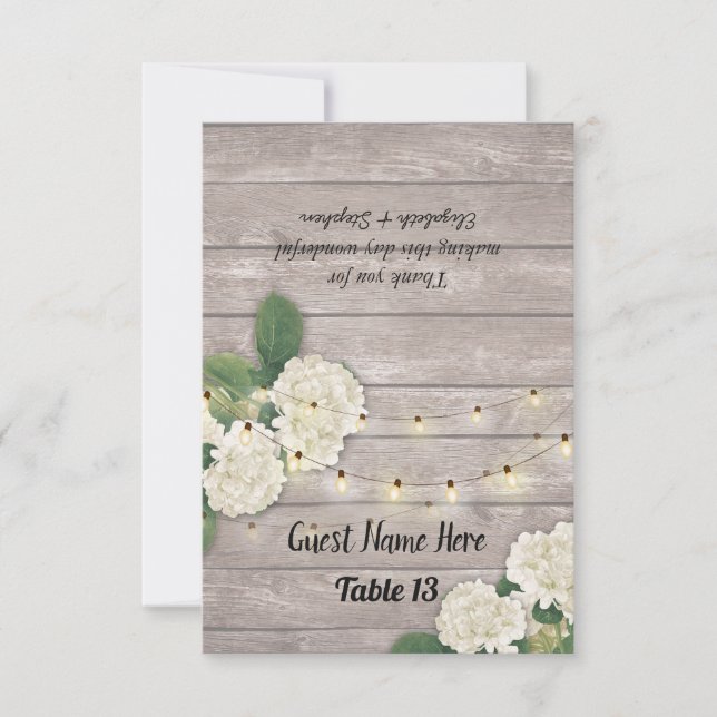 Convite Tabela Caseira Número Escort Hydrangea Madeira Rús (Frente)