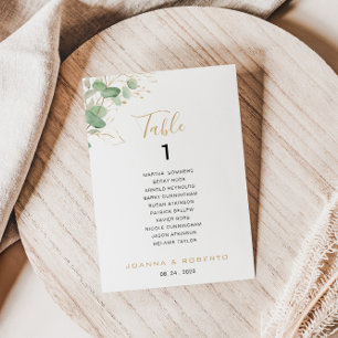 Convite Tabela Clássica Eucalyptus Número 1 Gráfico de Seç