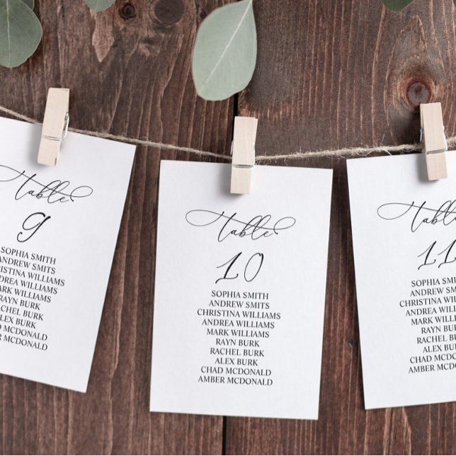 Convite Tabela de Caligrafia Elegante Número 10 Gráfico de (Criador carregado)