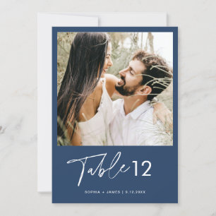 Convite Tabela de fotos minimalista do Marinho NEVE, númer