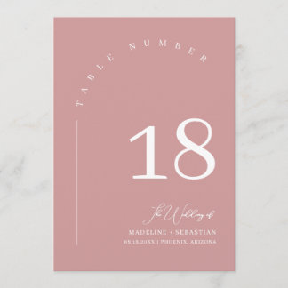 Convite Tabela de Gráfico de Casamento Dusty Pink Boho