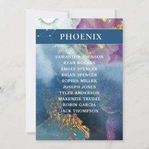 Convite Tabela de Números da Phoenix Carta Celestial de As