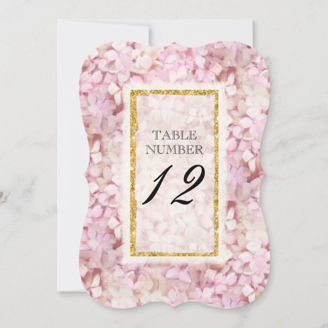 Convite Tabela de Recepção do Suporte Número Floral Elegan (Frente)