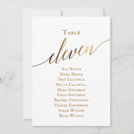 Convite Tabela de Script Elegante Dourada Número 11 Gráfic