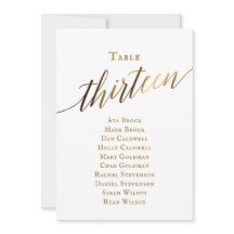 Tabela de Script Elegante Dourada Número 13 Gráfic