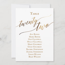 Convite Tabela de Script Elegante Dourada Número 22 Gráfic