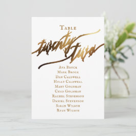 Convite Tabela de Script Elegante Dourada Número 22 Gráfic