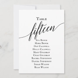 Convite Tabela de Script Elegante Preto Número 15 Gráfico 