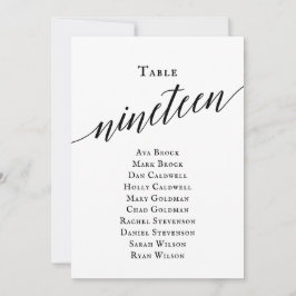 Convite Tabela de Script Elegante Preto Número 19 Gráfico 