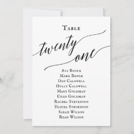 Convite Tabela de Script Elegante Preto Número 21 Gráfico 