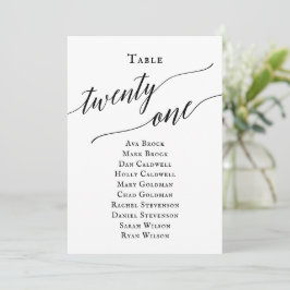 Convite Tabela de Script Elegante Preto Número 21 Gráfico 