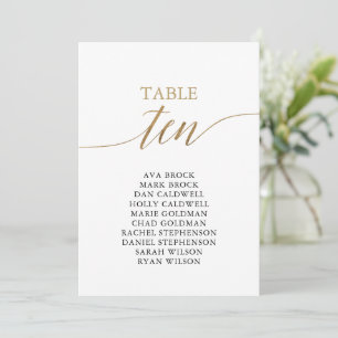 Convite Tabela Dourada Elegante Número 10 Gráfico Sentad
