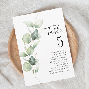 Convite Tabela Eucalyptus Número 5 Casamento