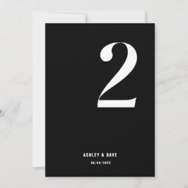 Convite Tabela Número 2 Números Negros Negros Negros Numer