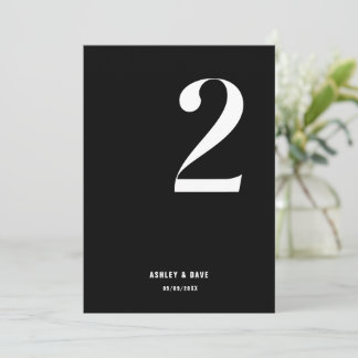 Convite Tabela Número 2 Números Negros Negros Negros Numer