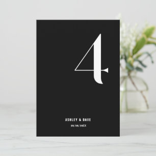 Convite Tabela Número 4 Números Negros Negros Negros Numer
