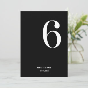 Convite Tabela Número 6 Números Negros Negros Negros Numer