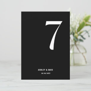 Convite Tabela Número 7 Números Negros Negros Negros Numer