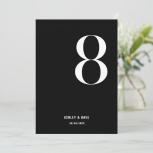 Convite Tabela Número 8 Números Negra Negra Negra Numeraçã