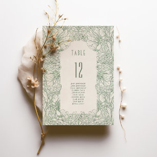 Convite Tabela Número Sage Green William Morris Pimpernel