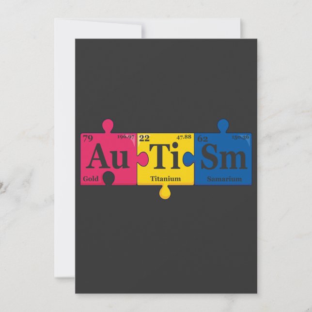 Convite Tabela Periódica Elementos Autismo Conscientização (Frente)