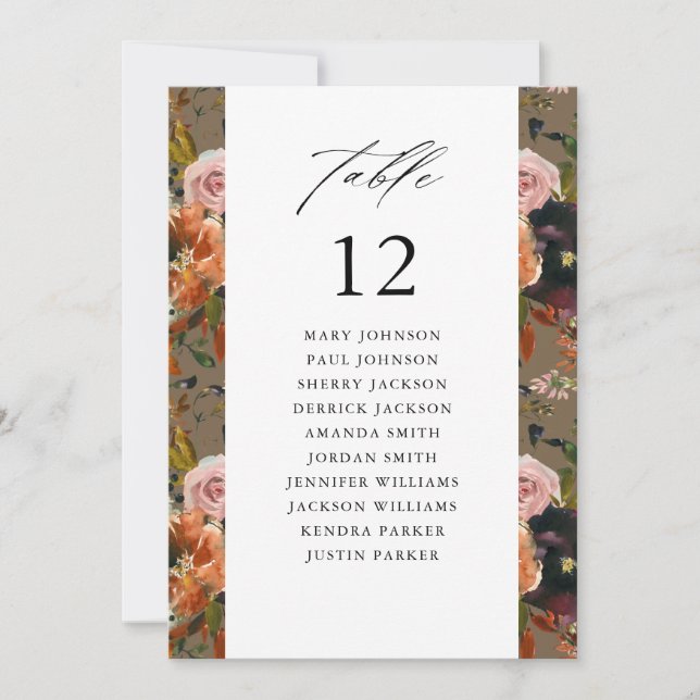 Convite Tabela Rústica Dourada, Roxo Tau (Frente)