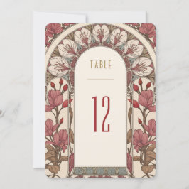 Convite Table Numbers Vintage Art Nouveau Wedding