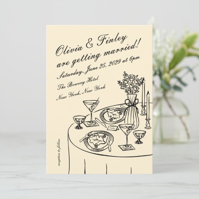 Convite Tableau Wedding Invitation (Em pé/Frente)