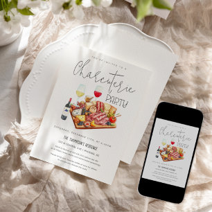 Convite Tábua de Charcutaria Vinho Queijo Qualquer Oportun