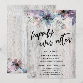 Convite Tábuas Envelhecidas Flores Luzes Nós Casamos