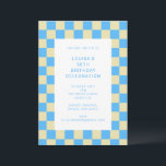 Convite Tabuleiro de diversão Azul-Geométrico Aniversário<br><div class="desc">Convite de aniversário geométrico do Quadro de Verificação Moderno e Divertido em Azul Claro</div>