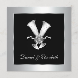 Convite Taças de Champanhe 25º Aniversário de Casamento