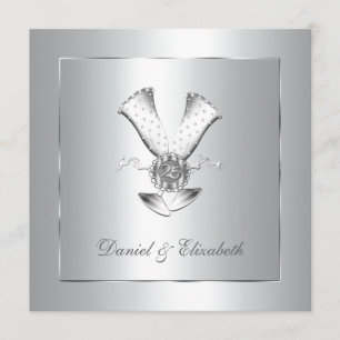 Convite Taças de Champanhe Aniversário de 25 Anos de Casam