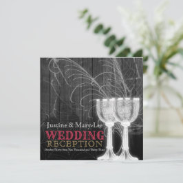 Convite Taças de Prata Teia de Aranha Gótico Casamento Vin