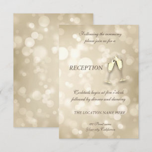 Convite Taças De Vinho Elegantes Com Bokeh Recepção De Cas