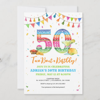Convite Taco Bout a 50th Birthday Invitation