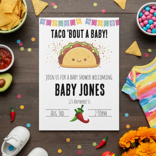 Convite taco 'bout a baby! baby shower invitation (Criador carregado)