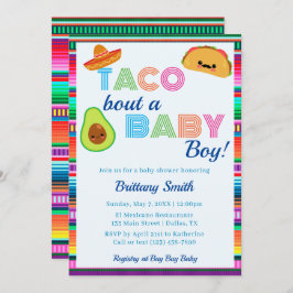 Convite Taco Bout a Baby Boy Fiesta Stripe Chá de fraldas