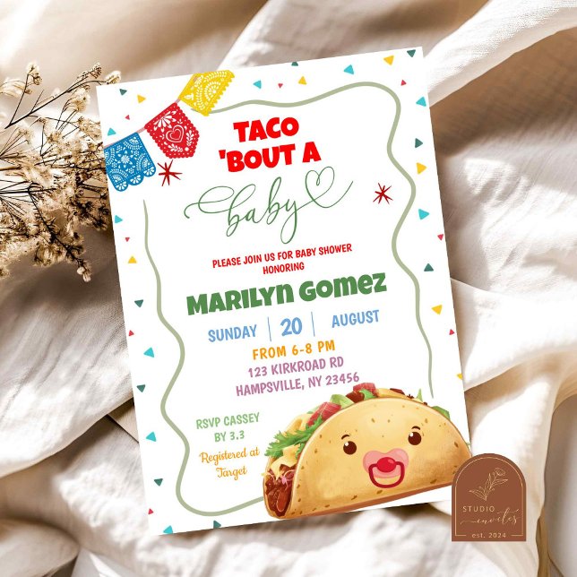 Convite Taco Bout A Baby Boy Mexicano Fiesta Chá de fralda (Criador carregado)