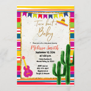 Convite Taco 'Bout A Baby Fiesta Chá de fraldas