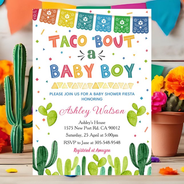 Convite Taco 'Bout a Baby Shower Invitation Fiesta Invite (Criador carregado)