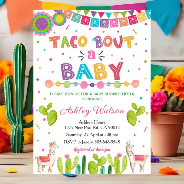 Convite Taco 'Bout a Baby Shower Invitation Fiesta Invite (Criador carregado)