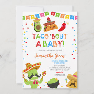Convite Taco Bout a Chá de fraldas