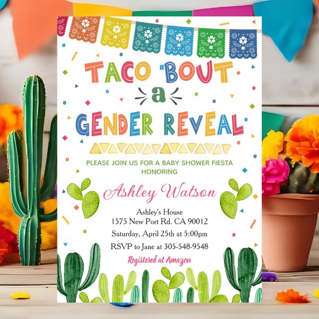 Convite Taco 'Bout a Gender Reveal Party Invite (Criador carregado)