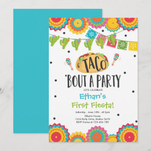 Convite Taco 'Bout a Party Boy First Fiesta Birthday