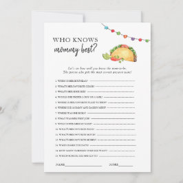Convite Taco bout Baby Shower game 